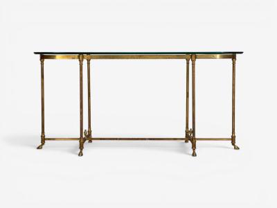 La Barge LaBarge German Modern Console Table Brass Glass Germany 1970s