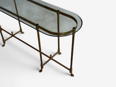  La Barge LaBarge German Modern Console Table Brass Glass Germany 1970s