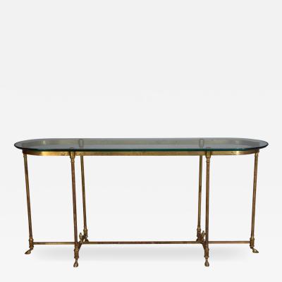  La Barge LaBarge German Modern Console Table Brass Glass Germany 1970s