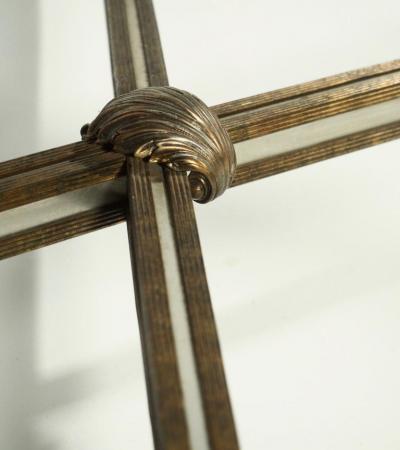  La Barge Labarge Bronze and Steel Center Sofa Coffee Table