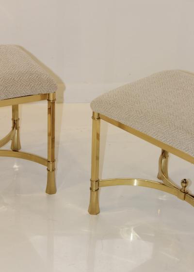  La Barge Mid Century Modern Italian Brass Ottomans