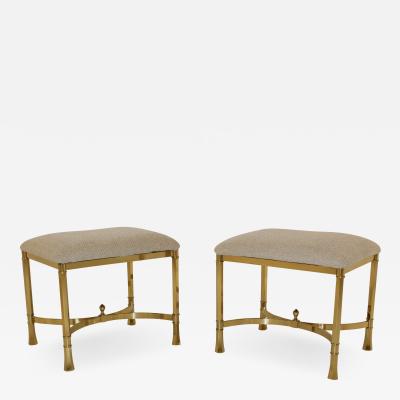  La Barge Mid Century Modern Italian Brass Ottomans