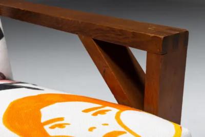  La Maison Pierre Frey Dutch Modernist Chair in Pierre Frey Fabric 1960s