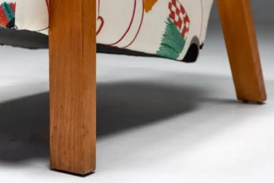  La Maison Pierre Frey Dutch Modernist Chair in Pierre Frey Fabric 1960s