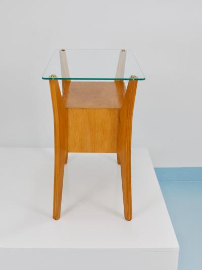  La Permanente Mobili Cant Gio Ponti Maple Walnut Nightstand Table La Permanente Mobili Cant 1940s