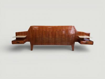  La Permanente Mobili Cant Italian Midcentury Bed Frame attributed to La Permanente Mobili 1950s