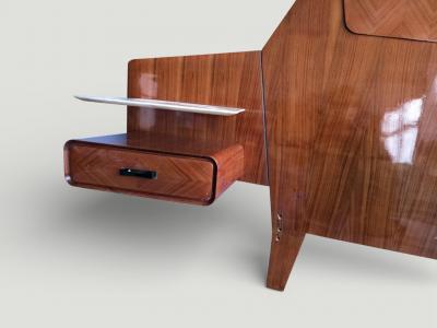  La Permanente Mobili Cant Italian Midcentury Bed Frame attributed to La Permanente Mobili 1950s