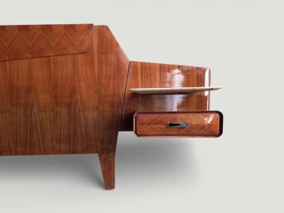  La Permanente Mobili Cant Italian Midcentury Bed Frame attributed to La Permanente Mobili 1950s