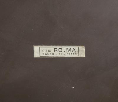  La Permanente Mobili Cant Italian Rattan and Brass Hexagon Shaped Mirror by Cantu 1950s