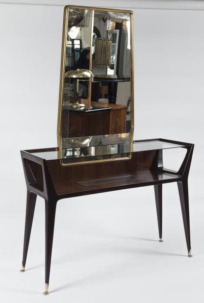  La Permanente Mobili Cant Mid Century Console With Mirror by Cantu Mobili