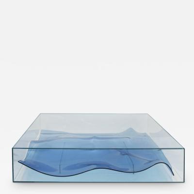  La Studio Coffee Table Designed by L A Studio with Blue Murano Glass Inside