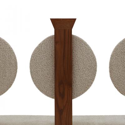  La Studio Contemporary Bench in Primitivist Style Solid Oak and Wool Boucl Italy