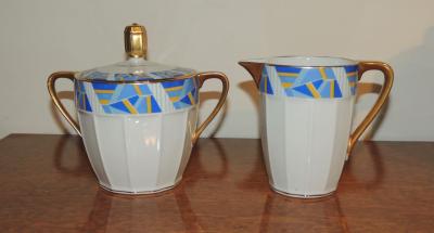  La Vielle Abbaye Art Deco Limoges Coffee Tea Dessert Set