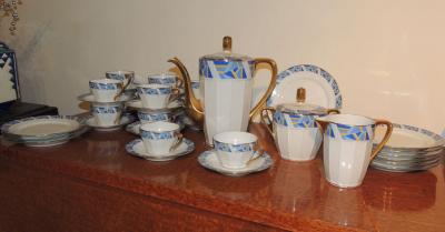  La Vielle Abbaye Art Deco Limoges Coffee Tea Dessert Set