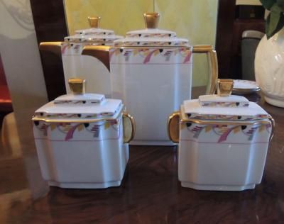  La Vielle Abbaye Art Deco Limoges Tea Coffee Dessert Set Service for 16