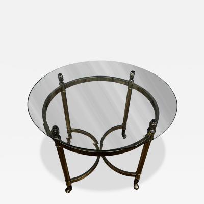  LaBarge Brass and Glass Labarge Style End Table
