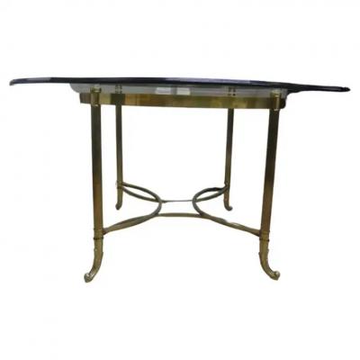  LaBarge Italian Hollywood Regency Brass Center Table Or Dining Table