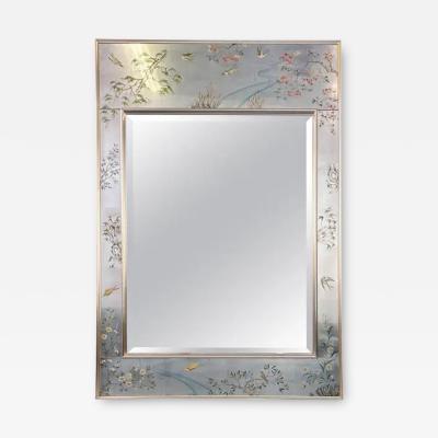  LaBarge LaBarge Silver Leaf Eglomise Mirror Mid Century 1982