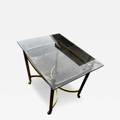  LaBarge LaBarge Style Brass and Glass End Table