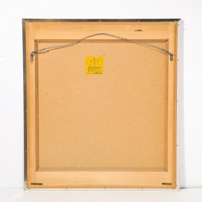  LaBarge Mid Century Gilt Eglomise Chinoiserie Narrative Border Mirror Signed J Beukema