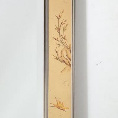  LaBarge Mid Century Gilt Eglomise w Brass Border Mirror signed D Wingard for Labarge