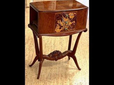  Lahalle et Levard Lahalle et Levard side table small cabinet with marquetry drawers