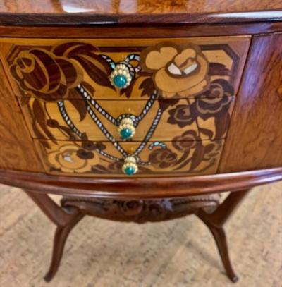  Lahalle et Levard Lahalle et Levard side table small cabinet with marquetry drawers