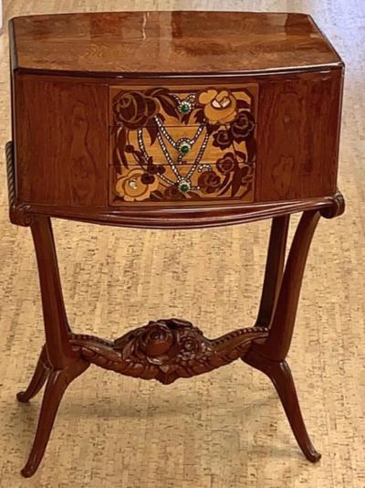  Lahalle et Levard Lahalle et Levard side table small cabinet with marquetry drawers