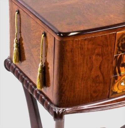  Lahalle et Levard Lahalle et Levard side table small cabinet with marquetry drawers