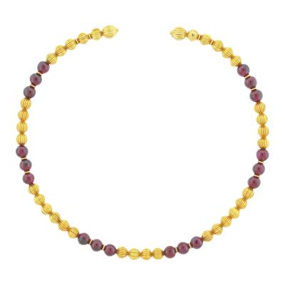  Lalaounis Ilias Lalaounis Lalaounis Gold and Garnet Bead Choker Necklace