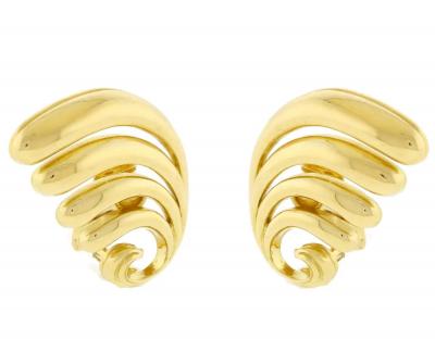 Lalaounis Lalaounis 18kt Yellow Gold Fan Wing Earrings