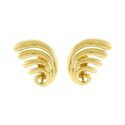  Lalaounis Lalaounis 18kt Yellow Gold Fan Wing Earrings