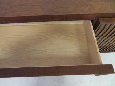  Lane Furniture Handsome American Brutalist Modern Sculptural Walnut Credenza Mid Century