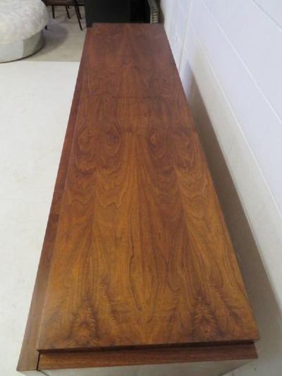 Lane Furniture Handsome American Brutalist Modern Sculptural Walnut Credenza Mid Century
