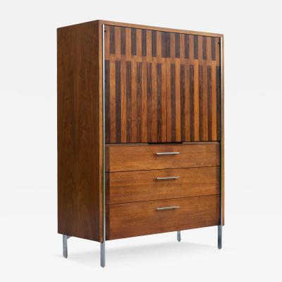  Lane Furniture Lane Altavista Walnut Rosewood 5 Drawer Tall Dresser or Armoire w Chrome Legs