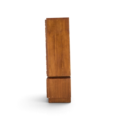  Lane Furniture Lane Brutalist Mid Century Walnut Armoire Dresser