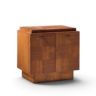  Lane Furniture Lane Brutalist Mid Century Walnut Nightstands Pair