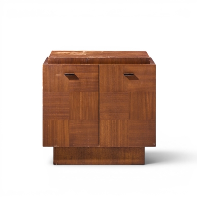  Lane Furniture Lane Brutalist Mid Century Walnut Nightstands Pair