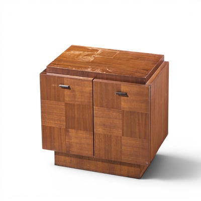  Lane Furniture Lane Brutalist Mid Century Walnut Nightstands Pair