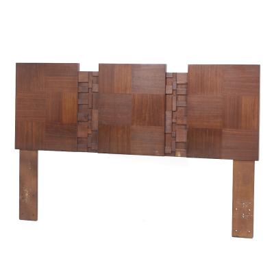  Lane Furniture Lane Brutalist Mid Century Walnut Queen Headboard