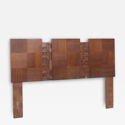  Lane Furniture Lane Brutalist Mid Century Walnut Queen Headboard