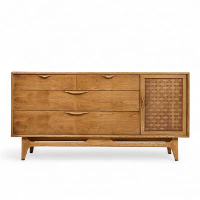  Lane Furniture Lane Perception Mid Century Walnut Offset Credenza
