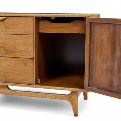  Lane Furniture Lane Perception Mid Century Walnut Offset Credenza