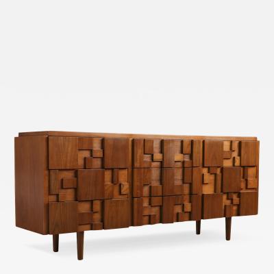  Lane Furniture Mid Century Brutalist Staccato Dresser by Lane