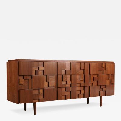  Lane Furniture Mid Century Modern Staccato Brutalist Dresser by Lane