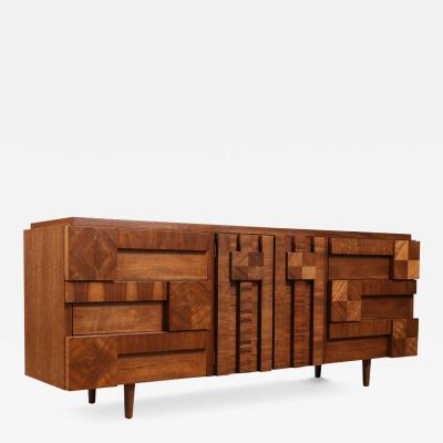  Lane Furniture Mid Century Staccato Brutalist Dresser by Lane