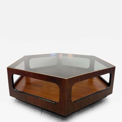 Lane Furniture Mid century Lane Furniture Hexagonal Coffee Table Smoked Glass Top