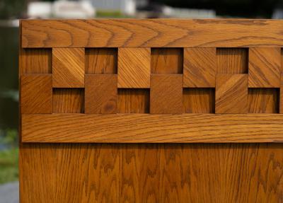 Lane Furniture Monumental Lane Furniture King Size 80 Staccato Cubist Headboard in Oak