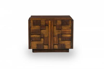  Lane Furniture Pair of Lane Furniture Modern Mahogany Cube Nightstands Bedside Tables