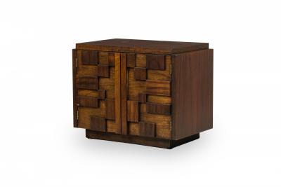 Lane Furniture Pair of Lane Furniture Modern Mahogany Cube Nightstands Bedside Tables